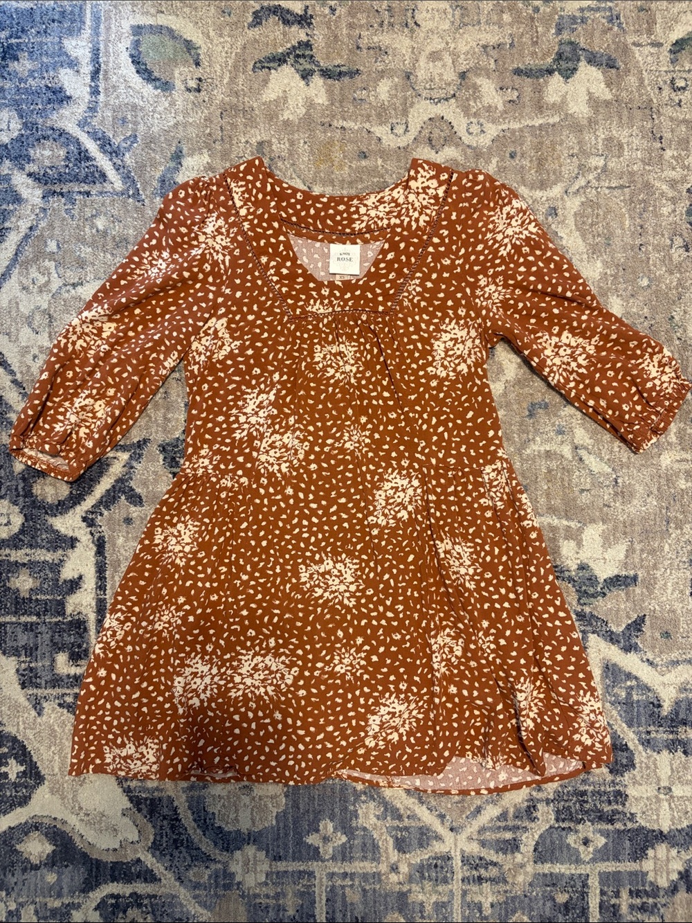Knox Rose Rust Floral Print Women’s Dress